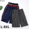 Plus Size 7XL 8XL Casual Sleep Shorts for Men Modal Mens Pajamas Summer Soft Five Points Cotton Beach Male 240417