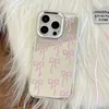Mobiltelefonfodral mode rosa bågspegel ansikte telefonfodral hårt akryl högkvalitativ iPhone-fodral för iPhone 15 14 13 12 11 Pro Max Makeup Mirror J240418