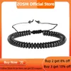 Charm Bracelets ZOSHI Creative Geometric Flat Beads Bracelet For Women Black Gallstone Handmade Adjustable Rope Fashion Jewelry