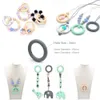 50pcs Zahnen Ring 65mm Silikonperlen Baby Charme Teether Halskette Schnuller herstellen einen kostenlosen Schmuck für Lebensmittelqualität 240415