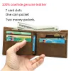 Wallets WETSAL Men's Wallet Genuine Leather Wallet Male Purse for Men Bifold Slim Wallets Short Wallets Leather Men Cardholder Money Bag