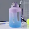 Vattenflaskor Sportflaske påminnelse Silikon Sith Straw Waterbottle Artiklar Fitness Big 1500 ml / 2300 ml 3800 ml