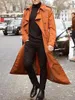 Heren Trench Coats Britse stijl lange jas mannen herfst 2024 dubbele borsten revers met riem mannelijk streetwear business casual losse overjas