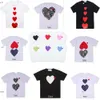 Commes Designer Play T-shirt Des Garcons katoenmodemerk Red Hart Borduurwerk T-shirt Women Love Sleeve paar Korte mouw Men Cdgs Play 9677