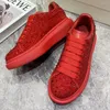 Chaussures décontractées Luxury Righestone Sneakers Men Plateforme Round Toe Lace-Up Walking Femme Couleur de couleur Solide Designer