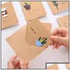 Enveloppe-cadeau 12pcs / set 3D CARTES CARTES AVEC AVEC ANNIVERSAIRE ANNIVERSAIRE Bédiction de remerciement de remerciement rétro rétro Drop Homemade Deliv D Otjgn