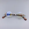 Lunettes de soleil Frames 34 mm Lunettes d'acétate Fadre des hommes Vintage Small Round Eye Clear Optical Eyeglass Prescription Eyewear OCULOS