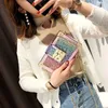 Style Womens Small Square Bag Korean Fashion Sequins Liten Box Cool and Easy Single Shoulder Bag Charming Chain 240407