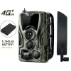 Cameras HC801proli 4G Video en direct 5000mAh Ihium Battery Hunting Trail Camera 30MP 4K App Cloud Service étanche IP65 Wildlife Cam