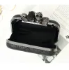 Clutches Lichee Muster PU Frauen Klauen Bag Geldbörsen Knöchelringe Damen Leder Abendbeutel Party Braut Tag Clutch Chain Umhängetasche