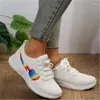 Casual Shoes Fashion Print Women's Sneakers 2024 Lace-Up Breathable Mesh Woman Soft Bottom Non-Slip Ladies Sport