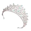 Coix de cheveux Femme Crown Baroque Headress Light Luxurious Raminestones alliage pour la tête de mariage de demoiselle d'honneur décor