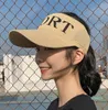 Spring Summer Outdoor Baseball Cap Sports Empty Top Letter Hat Breathable Eaves Knitted Girl Sun Hat6733180