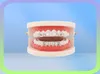 Lureen Hip Hop Hollow Out Gold Teeth Grills Dental Top Bottom Grills Fashion Halloween Party Vampire Teeth Caps Jewelry LD00036680241