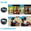 Heating 1Set/2Sets Lens Universal 10 in 1 Phone Camera Lens Kit Fish Eye Wide Angle Macro Lens CPL Filter for Smartphone