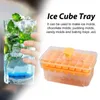 Baking Moulds Food Grade Ice Mold Cube With Lid Bin Set For Freezer Reusable Tray Scoop Whiskey Cocktail Coffee