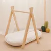 Baby Natural Wooden Gym Play zabawki Chmury Chmury Gniobowce Łańcuch wiszące zabawki Mobile Bed Prezent 240407