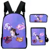 Sac à dos 3 pièces fixer aphmau en tant que chat japon anime garçons filles dessin animé sac à dos sac coffre casse de stylo primaire