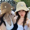 Berets Summer Sun Hat Women Соломенное вязаное ведро