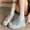 Casual schoenen mode gemengde kleur vrouwen sneakers dikke hiel hoog platform die alle match trainers tennis vrouwelijk vulcanisize vergroten