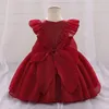 Girl Dresses Baby Red Christmas Dress per ragazze vestiti per bambini bambino 1 anno di compleanno da principessa festa a sposa