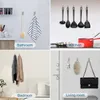 6pcs Small Sticky Hooks Self Adhesive Stainless Steel Stick for Walls Hanging Robe Coat Towel Keys Bags Home Kitchen 240407