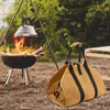 Storage Bags Canvas Firewood Carrier Waterproof Fire Wood Bag Heavy Duty Log Holder For Fireplace Pit Outdoor Camping