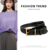 Belts Retro Genuine Leather Plush Belt For Women Minimalist And Versatile Casual Needle Buckle Jeans Pant Waistband Black