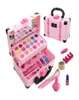 Beauty Fashion Children039s Pretend Play Make Up Toy Simulation Cosmetics Set Safety Nontoxic Lipstick Eyeshadow House Toys For6989868