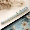 Pens Hongdian C3 Metal Fountain Pen with Metal Gift Creative Natural Oil Painting Series No.5 EF / F Long Knife Taille Écriture Taille