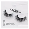 False Eyelashes 3D Mink 13-15Mm Crisscross Thick Long Handmade Fake Lashes Eyelash Extensions Eye Makeup Normal F Series Drop Delivery Otxkx