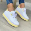 Casual Schuhe gemischte Farben Schnürsneaker 2024 PU Leder Frau Mode Contracted Jogging Schuh Zapatillas Mujer