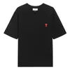 24SS Herr T-shirt Kvinnor T-shirt Amis Fashion Luxury T-shirt Designer Summer 100% Cotton Red Heart A broderat par T-shirt Street Leisure Haikyuu kläder 613