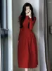 Casual Dresses 2024 Half Turtleneck Long Sleeve Dress Women Autumn Winter Slim Elegant Pretty One Piece B134