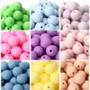 15mm Silicone Round Beads 1003005001000pcs Food Grade DIY Teethers Toy Nipple Holder Chain A Free Teething Bead 240407
