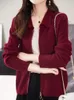 Magliette da donna addonee chic zippers casual cardigan per donne abbassa il collare primavera molla autunno maglione maglione maglione coreano coreano