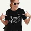 Women's T Shirts Life For Women Fashion Graphic Y2k Tops Harajuku Summer Casual Neck Short Sleeve Tees Comfortable Female Clothing