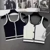 Tanques femininos Designer Camis 24 verão Novo colete de malha de cor preto e branco para o Slim Slimming Slimming Suspender Suspender de Gola