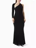 Party Dresses Selling One Shoulder Neckline With Long Sleeve Mermaid Satin Evening Dress Sexy Open Back Floor Length Gown For Women 2024