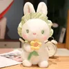 Pluszowa promocja zabawki dla zwierząt Plush Rabbit Pillow Toy z ręcznie kwiatową króliczką króliczką