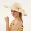 Mujeres Visores de verano sombrero plegable soltable ancho ancho grande sombreros de playa de paja