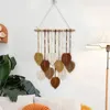 Arazzi foglia a foglia marrone marrone muro di bombe boho decorazione macrame sospeso soggiorno decors dono estetico nordico