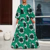 Casual Dresses Vonda Summer Bohemian Women Floral Print Long Dress 2024 O-Neck Lantern Sleeve Maxi Sundress Vintage Loose Vestidos