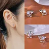 Stud Earrings 925 Sterling Silver Cute Elephant For Women Hollow Design Moonstone Korean Fashion Jewelry Party Wedding Gift