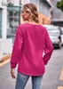 Frauen T-Shirts WediFor Elegant O Hals Frauen Langarm Langarm Solid Color Casual T-Shirt Herbst Winter Büro Arbeit Damen Kleidung Dropship