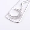 Dangle Ohrringe PKURR 925 Sterling Silber Long Dreieck Rahmen Tropfen für Frauen Mäander Schlange Zirkon Mondohrringschmuck