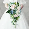 Dekoratif çiçekler gözyaşı tipi gelin tutma düğün simülasyon su damla buket atış sahne dekorasyon kalıcı