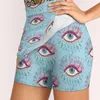 Jupes bizarre jupe féminine à l'œil bleu bizarre Skort avec poche mode coréen 4xl coloré