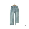 Womens Plus Size Pants 2023 Autumn Good Quality Clothes Women Straight Jeans Vintage Blue Denim Slim Wide Leg Fl Length Trousers 02Nn Otyjz