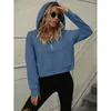 Damen Hoodies Herbst Winter INTERLETZT Color Fügen Sie Velvet Casual Fashion Ladies Chic Pocket Reißverschluss Kapuzepullover Top Sweatshirt